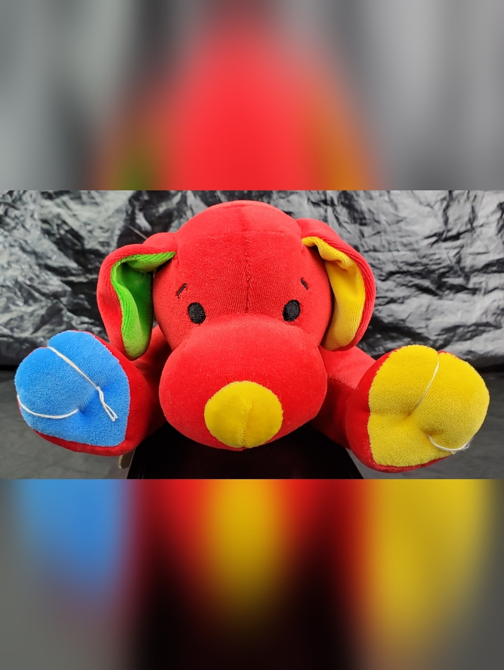 Snuggie Toy VTG Red My 1st First Puppy Rattle Stuffed Animal Plush Dog - GUC